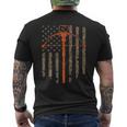 Crossbow Archery Bow Hunting Camo American Flag Distressed Men's T-shirt Back Print