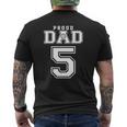 Custom Proud Volleyball Dad Number 5 Personalized For Men Mens Back Print T-shirt