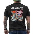 Cute Axolotl Read Book Readsolotl Axolotl Reading Books Men's T-shirt Back Print
