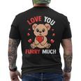 Cute Bear With Hearts For Girls Who Love Bears Valentine Day Men's T-shirt Back Print