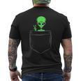 Cute Little Alien In Pocket Vintage Universe Ufo Idea Men's T-shirt Back Print