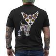 Cute Sugar Skull Chihuahua Men's T-shirt Back Print