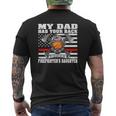 My Dad Has Your Back Proud Firefighter Daughter Family Mens Back Print T-shirt