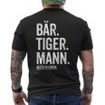 Dad Bear Tiger Man Beard Hipster Dad Beard T-Shirt mit Rückendruck