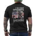 I Am Dad Grandpa And A Veteran Nothing Scares Me Mens Back Print T-shirt