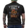 Dad Is On The Grill Bbq Accessories Barbecue Father Smoker Men's T-shirt Back Print