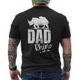 Dad Rhino Proud Dad Joke Apparel For Papa Vintage Men's T-shirt Back Print