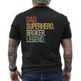 Dad Superhero Broker Legend Vintage Retro Mens Back Print T-shirt