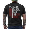 Dada Daddy Dad Bruh American Flag Baseball Coach Fathers Day Men's T-shirt Back Print