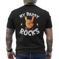My Daddy Rocks I Dad Son Daughter Music Mens Back Print T-shirt