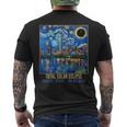 Dallas Texas Skyline Artistic Total Solar Eclipse 2024 Men's T-shirt Back Print