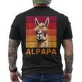 Damen Alpapa Alpaka Fan Lama Fan Liebhaberatertag Tiere Papa Mit-Ausschnitt T-Shirt mit Rückendruck