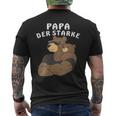 Damen Papa Der Starkeater Familie Bär Papabear Papa Mit-Ausschnitt T-Shirt mit Rückendruck