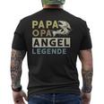 Damen Papa Opa Angel Legende Geschenk Zumatertag Für Angler Mit-Ausschnitt T-Shirt mit Rückendruck