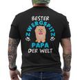 Damen Pomeranian Zwergspitz Papaatertag Papa Mit-Ausschnitt T-Shirt mit Rückendruck