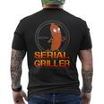 Damen Serial Griller Grillenatertag Grill Herrentag Papa Mit-Ausschnitt T-Shirt mit Rückendruck