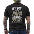 Damenatertag Stolzer-Papa -Om Großartigen Sohn Bekommen Mit-Ausschnitt T-Shirt mit Rückendruck