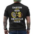 Darten Und Bier Darum Bin Ich Hier Darts Player T-Shirt mit Rückendruck