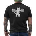 Deadlift Cat Power Squat Exercise Workout Mens Back Print T-shirt
