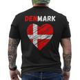 Denmark Flag Holiday Denmark Heart Danish Flag T-Shirt mit Rückendruck