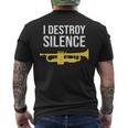 I Destroy Silence Concert Band Marching Band Trumpet Men's T-shirt Back Print