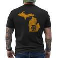Detroit Michigan Motor City Midwest D Mitten Men's T-shirt Back Print