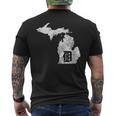 Detroit Michigan Motor City Midwest D Mitten Men's T-shirt Back Print