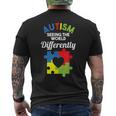 Die Welt Anders Sehen Das Awareness Für Autismus T-Shirt mit Rückendruck