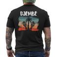 Djembe African Drum Drummer Retro Drumming Djembe Player Men's T-shirt Back Print