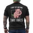 I Don't Eat Anything That Farts Pig Animal Vegetarian Men's T-shirt Back Print