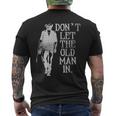 Don't Let The Old Man In Vintage American Flag Style Men's T-shirt Back Print