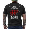 Don't Wake The Bear Black & Red Buffalo Plaid Bear Men's T-shirt Back Print