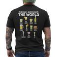 Drink Around The World Travel Tourist Road Trip Alcoholic Men's T-shirt Back Print