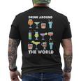Drinking Around The World Adult Vacation Drink Showcase Men's T-shirt Back Print