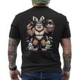 Easter Bigfoot With Bunny & Egg Basket Festive Celebration Men's T-shirt Back Print