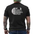 Eat Sleep Baseball Repeat Boys Kid Baseball Player Men's T-shirt Back Print