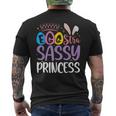 Egg-Stra Sassy Princess Happy Easter Cute For Little Girls Men's T-shirt Back Print