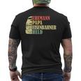 Ehemann Papa Eisenbahner Heldater T-Shirt mit Rückendruck