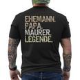 Ehemann Papa Maurer Legende Lustiger Maurermeister Spruch T-Shirt mit Rückendruck