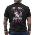 Einhörner Heute Sitz´ Ich Mal Nur Da Und Bin Hübsch Einhorn German T-Shirt mit Rückendruck