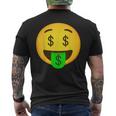 Emoticon Money Mouth Face With Dollar Sign Eyes Rich Men's T-shirt Back Print