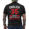 Endlich 35 Jetzt Nur Noch Erwachsenwerden 35Th Birthday T-Shirt mit Rückendruck