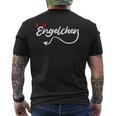 Engelchen Schriftzug Schwarzes Kurzärmliges Herren-T-Kurzärmliges Herren-T-Shirt mit Herzmotiv, Liebe Design