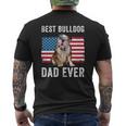 English Bulldog Dad Usa American Flag Dog Lover Owner Mens Back Print T-shirt
