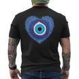 Evil Eye Greek Protect Against Evil Heart Charm Graphic Men's T-shirt Back Print