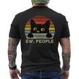 Ew People Vintage Black Cat For Cat Lover Cat Mom Cat Dad Men's T-shirt Back Print