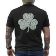 Faded Lucky Shamrock Clover St Patricks Day V2 Mens Back Print T-shirt