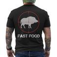 Fast Food Wildschweinjagd Lustige Tierwelt Jäger Papa T-Shirt mit Rückendruck