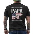 Father's Day Papa Bear Dad Grandpa Usa Flag July 4Th Mens Back Print T-shirt