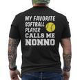 My Favorite Softball Player Calls Me Nonno Italian Grandpa Men's T-shirt Back Print